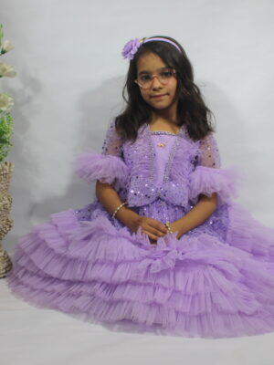Lavender Princess Ruffle Gown