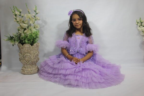 Lavender Princess Ruffle Gown