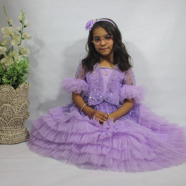 Lavender Princess Ruffle Gown