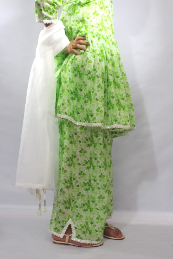 Green Glimmer Kurti Set