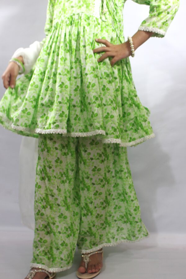 Green Glimmer Kurti Set