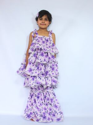Lilac Bloosm Layerd Frock